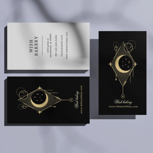 Elegante hemelse mystieke verticale visitekaartje