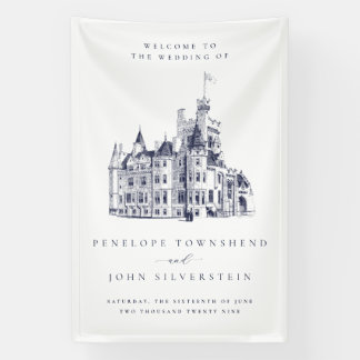 Elegante Herenkasteel Bestemming Trouwfeest Spandoek