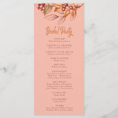 Elegante herfst Aarde Toon Terracotta Bruiloft Programma (Achterkant)