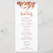 Elegante herfst Aarde Toon Terracotta Bruiloft Programma (Achterkant)