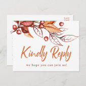 Elegante herfst Aarde Toon Terracotta Bruiloft RSV Briefkaart (Voorkant / Achterkant)