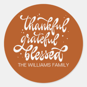 Elegante Herfst Autumn Friendsgiving Thanksgiving Ronde Sticker