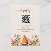 Elegante Herfst Autumn Wedding Registry QR-code Informatiekaartje (Voorkant)