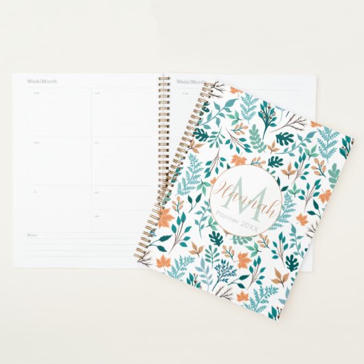 Elegante Herfst bladeren herfstgroen Planner (Display)