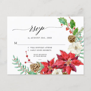 Elegante Herfst Bloem Burgundy Blush Bloemen Goud Feestdagenkaart