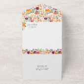 Elegante herfst bloemen alles in één bruiloft uitn all in one uitnodiging (Buitenkant)