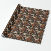 Elegante Herfst Bloemen Herfst Botanicals Cadeaupapier (Uitgerold)