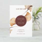 Elegante herfst bloemen minimalistisch save the date (Staand voorkant)