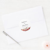 Elegante Herfst Bloemen Pompoen bruiloft Ronde Sticker (Envelop)