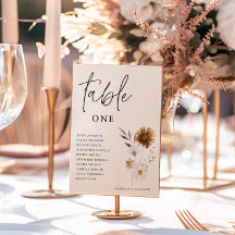 Elegante Herfst Bloemen Tafel Aantal Zitkaarten