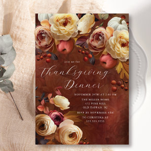 Elegante herfst bloemen Thanksgiving Kaart