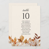 Elegante Herfst Bloemen Trouwtafel Nummers (Voorkant / Achterkant)