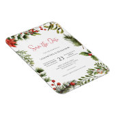 Elegante Herfst Bloemen Winter Bruiloft Save the D Magneet (Rechterzijde)