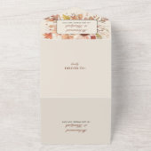 Elegante herfst bloemenbruiloft Moslim Waterverf All In One Uitnodiging (Buitenkant)