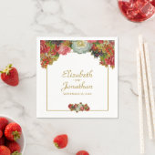 Elegante  herfst bloemengoud & witte bruiloft servet (Insitu)