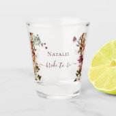 Elegante herfst bloemige bruids-shower shot glas (Voorkant)