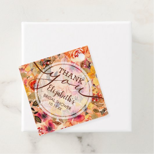 Elegante Herfst Bloemige Bruiloft Dank Je Bedankjes Labels (In situ)