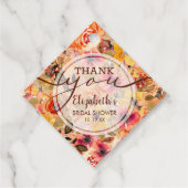 Elegante Herfst Bloemige Bruiloft Dank Je Bedankjes Labels (Voorkant)