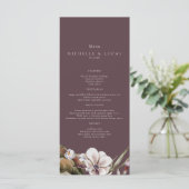 Elegante herfst bloemige bruiloft menu (Staand voorkant)