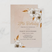 Elegante Herfst Boho Chic Floral 27e verjaardagsfe Kaart (Voorkant / Achterkant)