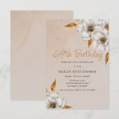 Elegante Herfst Boho Chic Floral 69e verjaardagsfe Kaart (Voorkant / Achterkant)
