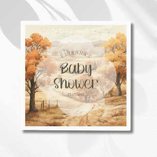 Elegante herfst bos waterverf baby shower servet
