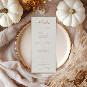 Elegante Herfst Botanisch Ivoor & Terracotta bruil Menu