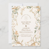 Elegante herfst Botanische Lijst bruiloft Kaart (Voorkant)