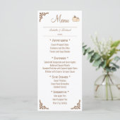 Elegante herfst bruiloft menu Kaart (Staand voorkant)