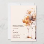 Elegante herfst bruiloft rustieke Waterverf Kaart (Voorkant)