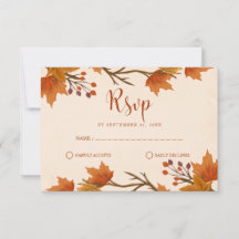 Elegante Herfst Esdoornbladeren Bruiloft
