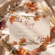 Elegante Herfst Esdoornbladeren Bruiloft