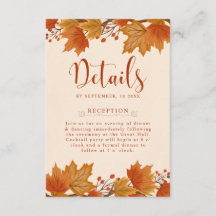 Elegante Herfst Esdoornbladeren Huwelijksdetails