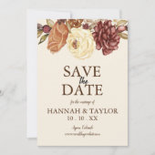 Elegante Herfst Floral Save the Date (Voorkant)