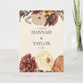 Elegante herfst Herfst bloemenbruiloft ceremonie Programma (Voorkant)