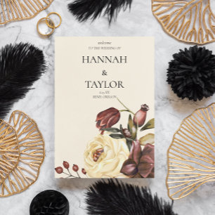 Elegante herfst Herfst bloemenbruiloft ceremonie Programma