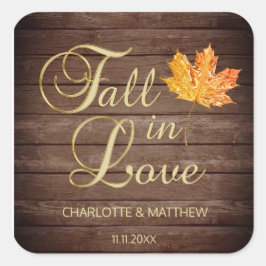 Elegante herfst Herfst in liefde rustieke land bru Vierkante Sticker