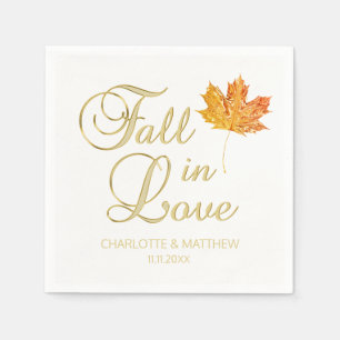 Elegante herfst Herfst in liefde wit kleur bruilof Servet