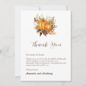 Elegante herfst Herfst pompoen dank u kaart (Voorkant)