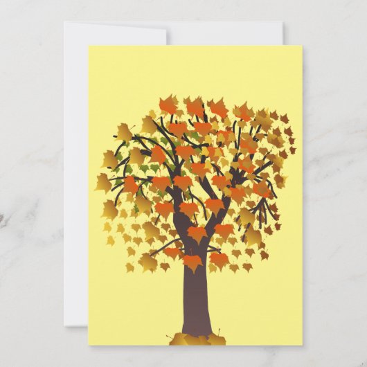 Elegante Herfst in liefde gesneden boom herfstbrui Kaart (Achterkant)