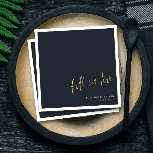 Elegante Herfst in liefde | Gouden Script bruiloft Servet