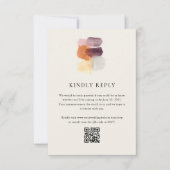 Elegante herfst laat QR-code online bruiloft achte RSVP Kaartje (Voorkant)