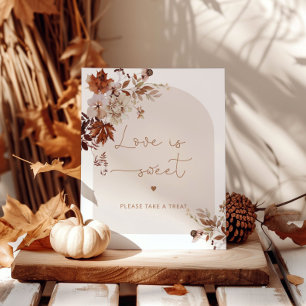 Elegante herfst Liefde is zoet neem een traktatie Poster