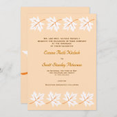 Elegante Herfst Maple Leaf Custom Wedding Invitati Kaart (Voorkant / Achterkant)