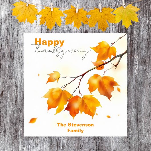 Elegante Herfst Maple verlaat Thanksgiving Poster