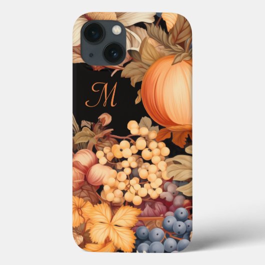 Elegante herfst oogst monogram stijlvol Case-Mate iPhone case (Achterkant)