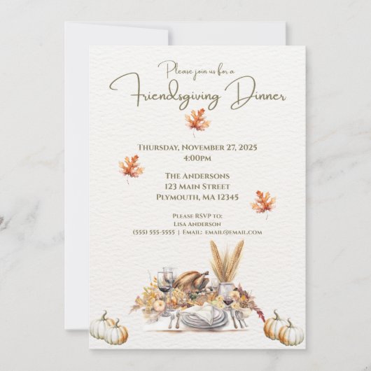 Elegante Herfst Oogst Vriendschapsgevende Thanksgi Kaart (Voorkant)