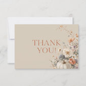 Elegante Herfst pompoen Baby shower dank u kaart (Voorkant)