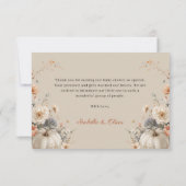 Elegante Herfst pompoen Baby shower dank u kaart (Achterkant)
