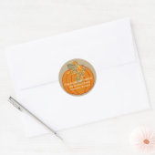 Elegante herfst pompoen gouden bladeren ronde sticker (Envelop)